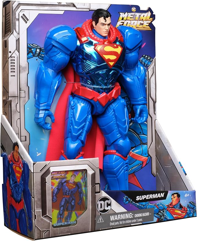 DC Comics, Metal Force Superman Action Figure, 12-Inch Extra Large Super Hero Collectible Kids Toys for Boys and Girls Ages 4 and Up