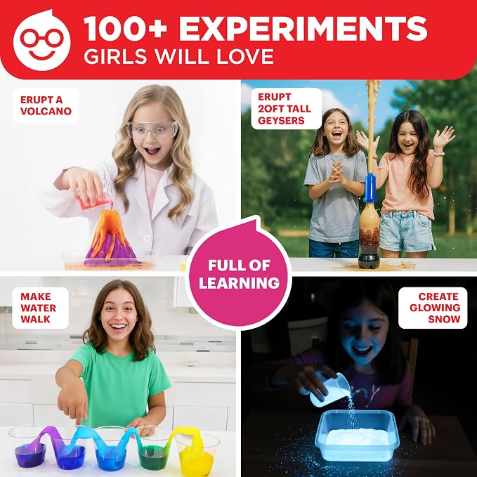 Doctor Jupiter Girls' Super Science Kit for Ages 8-12 | Birthday Gift Ideas for Girls 8,9,10+ Years Old | Chemistry Set with 100+ Experiments