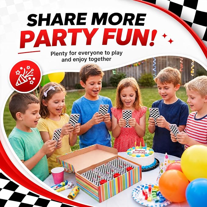 12 Pcs Race Car Party Favors for Kids Handheld Water Games Water Ring Toss Toys, Black and White Checkered Birthday Party Favors Goodie Bags Stuffers Return Gifts Classroom Prize Rewards