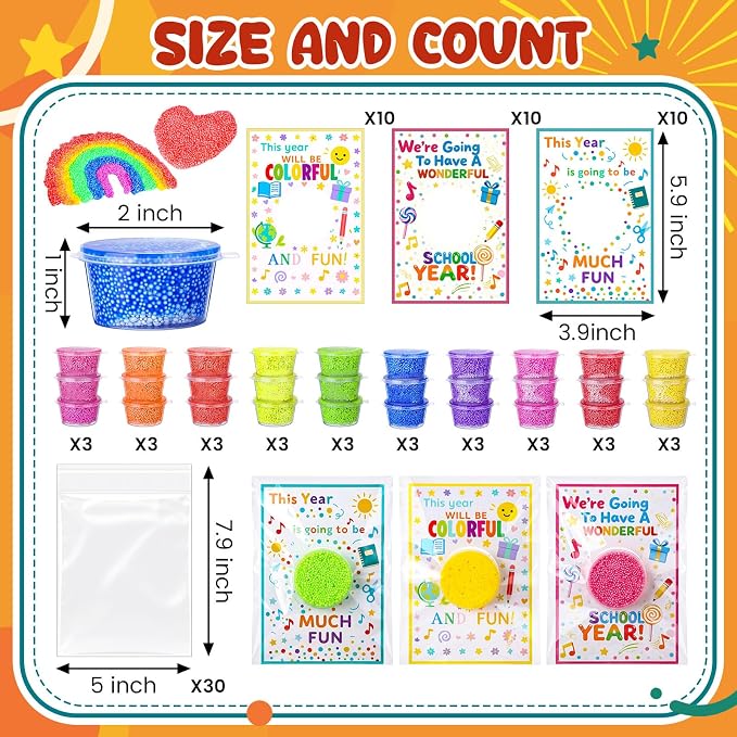30 Set Back to School Modeling Clay with Cards Mini Modelings Dough Bulk Back to School Gifts for Kid Goodies Bag Filler Classroom Gift Exchange Party Favor
