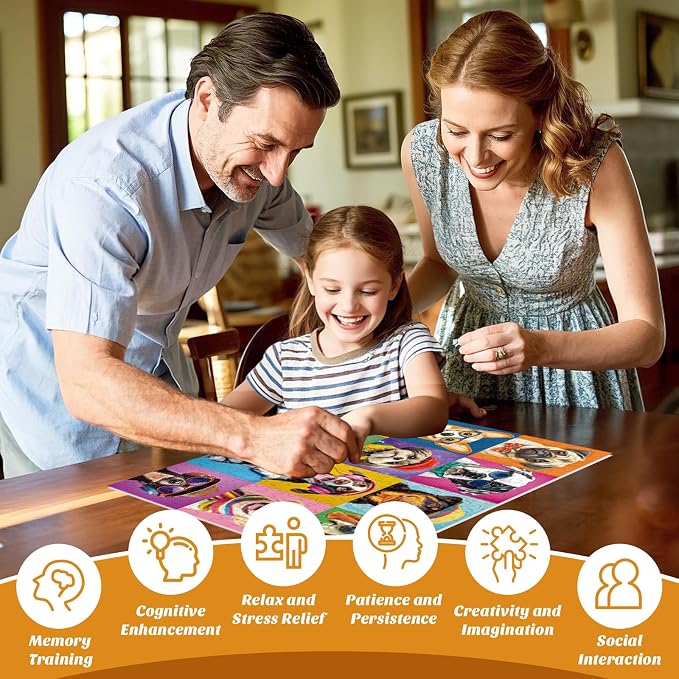 2 Pack 300 Piece Puzzle for Adults–Beautiful Cats Dogs Puzzle for Adults Teens–Large Piece Fun Jigsaw Puzzle for Kids Ages 8-10 10-12,Glossy & Sturdy Pieces,Family Game Great Gift Idea,20.5x15 in