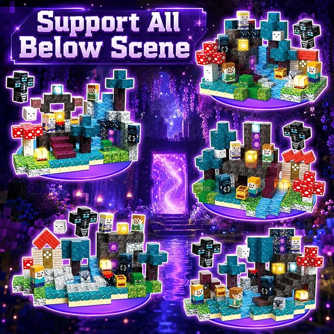 200 PCS Magnetic Blocks - Light Up Magnetic Building Blocks for Kids, Magnet Cubes Stacking for Boys Girls, STEM Montessori Sensory Toys Ages 3 4 5 6 7 8 9 10 11 12 13 Birthday Gifts
