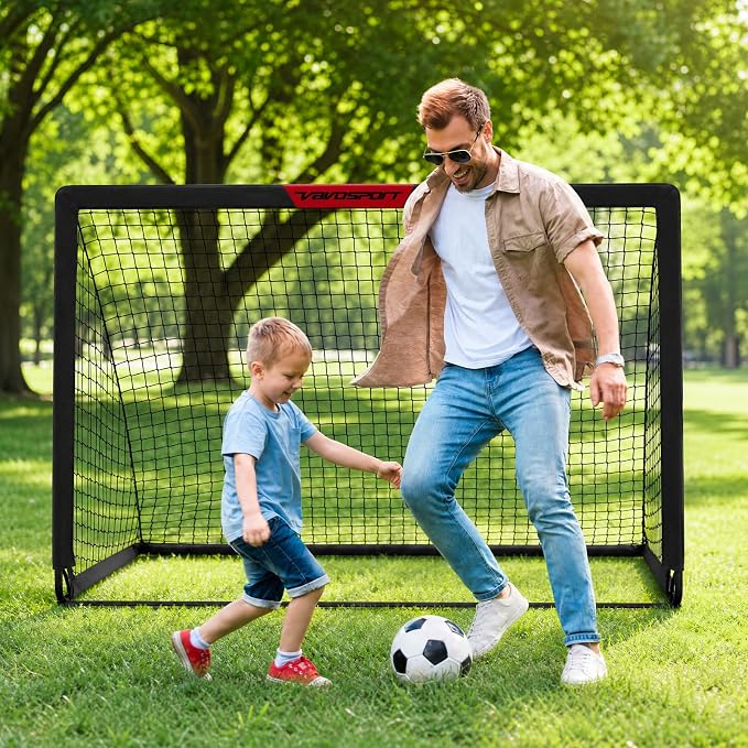 Kids Soccer Goals for Backyard Set - 2 of 4' x 3' Portable Soccer Goal Training Equipment, Pop Up Toddler Soccer Net with Soccer Ball, Soccer Set for Kids and Youth Outdoor Games, Sports, Play