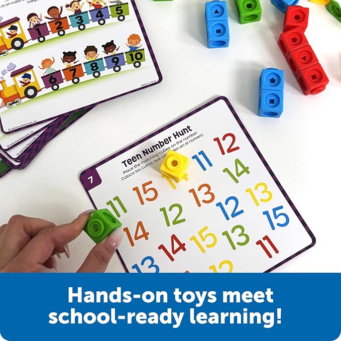 Learning Resources Skillbuilders Numbers Learning Kit - Math Manipulatives, Linking Cubes, Homeschool Supplies, Preschool Classroom Must Haves, Toddler Activities