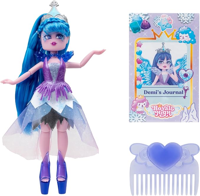 Royale High 9” Fashion Doll - Demi The Ice Fairy, Wave 2, Series 2 - Fairy Journal, Comb, and Virtual Item Code Included - Amazon Exclusive - Ages 5+