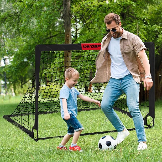 Kids Soccer Goals for Backyard Set - 2 of 4' x 3' Portable Soccer Goal Training Equipment, Pop Up Toddler Soccer Net with Soccer Ball, Soccer Set for Kids and Youth Outdoor Games, Sports, Play