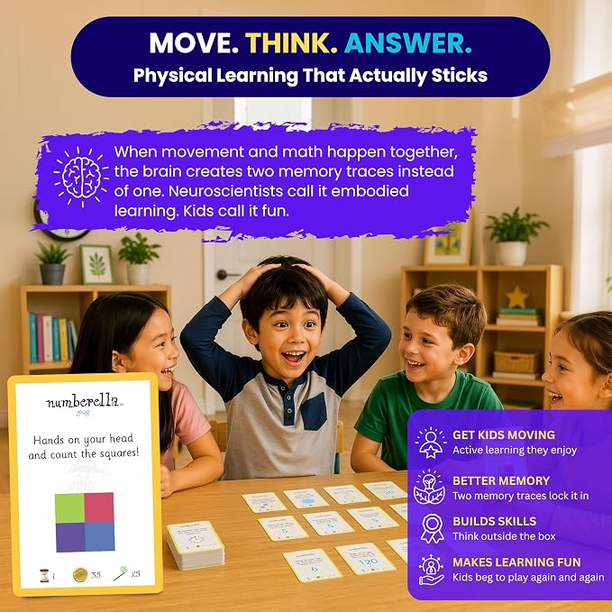 Numberella Deluxe Math Card Game for Kids – Level 1 | Ages 7–10, Grades 2–4 | Mental Math & Times Tables | Award-Winning Data-Proven STEM Game | Family, Homeschool & Classroom | 432 Questions