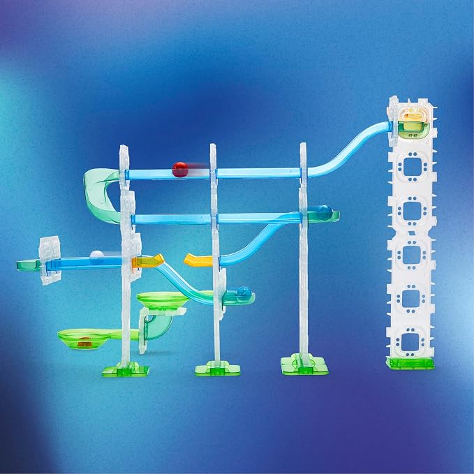 Discovery Marble Run Race Track – 58-Piece Marble Maze Construction Set| 6 Marbles| STEM Learning Activity| Sensory Toy Building Kit| Educational Physics & Engineering Toy for Kids Ages 6+