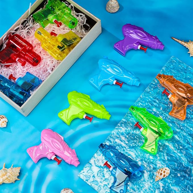 Threan 100 Pack Water Gun for Kids Mini Water Gun Toy Colors Plastic Squirt Pistol Small Fun for Adults Teens Summer Pool Beach Party Favor Outdoor Game Bath Birthday(Cool)