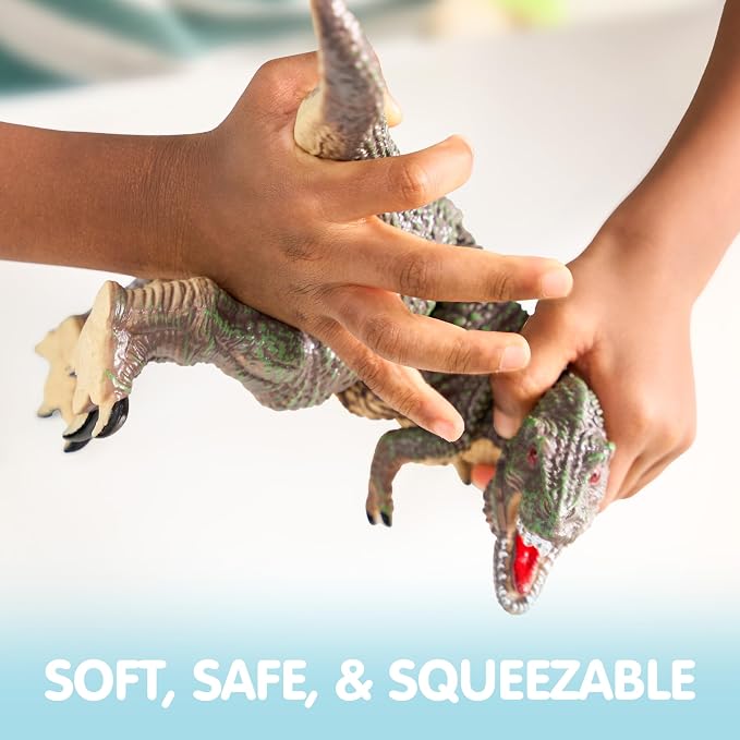 JOYIN Big Dinosaur Toys for Toddlers, 6 Piece Large Soft Dinosaur Figures with an Educational Book, Jumbo Realistic Toys for Boys and Girls Gift, Birthday Easter Gifts for Kids Ages 1 2 3 4 5