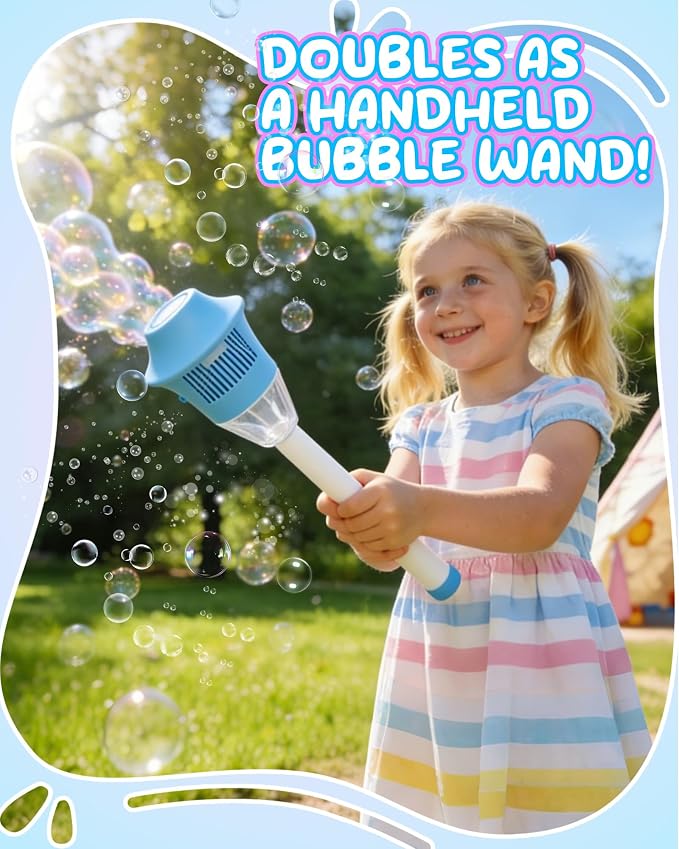 Automatic Bubble Machine for Kids,Standing Torch Bubble Maker with Light/Music for Toddlers, Height Adjustable Up 21 to 47 Inches,Pecfect for Birthday and Outdoor Party, Gifts