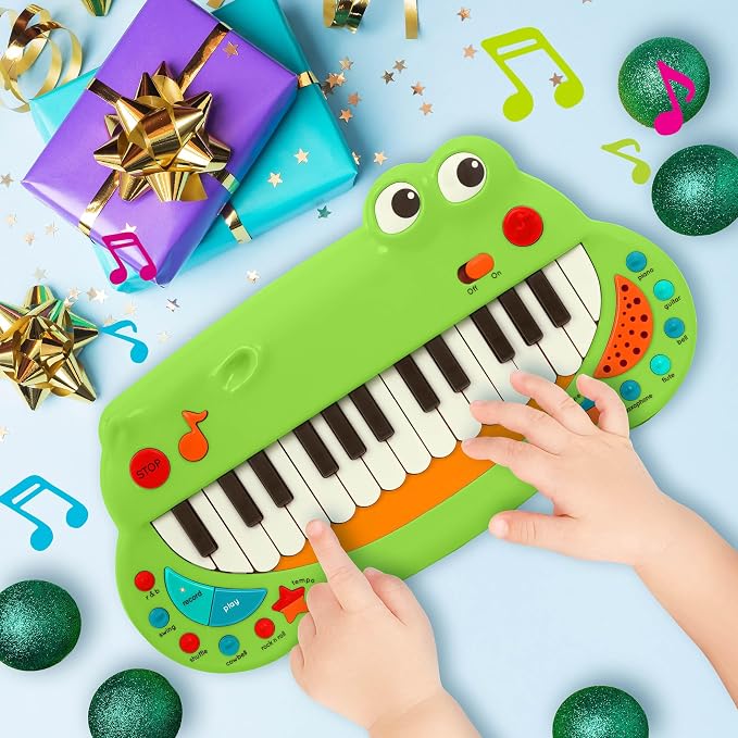 Battat – Toddler Musical Instrument – Animal Keyboard Piano with 5 Settings – Crocodile Piano – 2 Years+