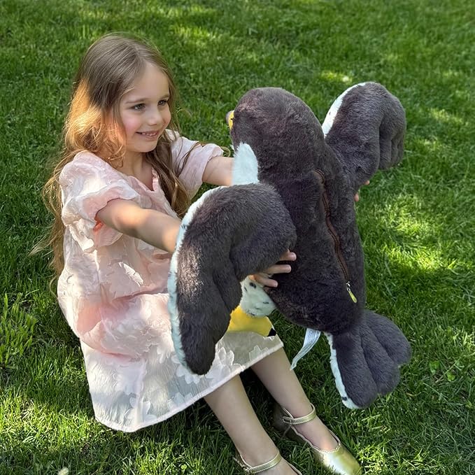 MaoGoLan 4 Pcs Peregrine Falcon Stuffed Animals Bulk with 3 Baby Birds Inside, 18 inch Giant Plush Falcon Toys Set Funny Stuffed Eagle Christmas Mother's Day