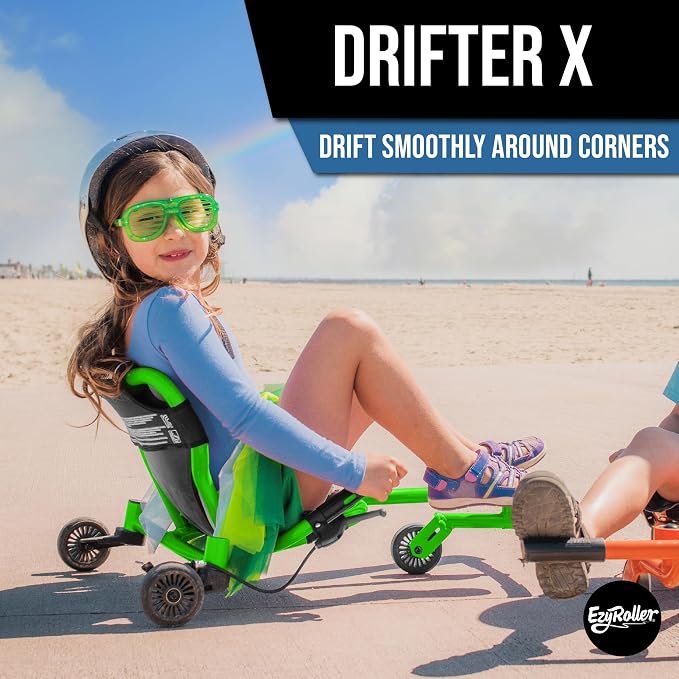 EzyRoller Drifter X Ride On Toy for Kids, Ages 4-12, Up to 154 lbs - Green