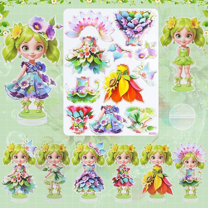 PainZieteg Magnetic Dress Up Dolls,Paper Dolls for Girls, Kids DIY Princess Magnetic Dress-Up Doll for Girl Birthday (Summer Fairy)