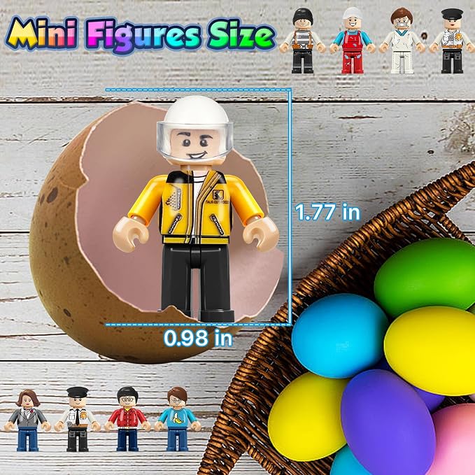 24PCS Mini Figures Building Bricks, Minifigures Stuffer, Mini People Figures Only Toy, Kids Gift for Christmas, Halloween, Birthday Party Supplies, Easter Eggs