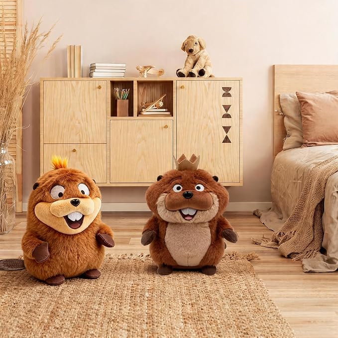 2Pcs Hoppers Plush Toys, Mabel & King George Plushs 7.9-Inch Stuffed Animals, Hoopers Movie Toys,Super Soft Cotton-Filled Collectible Plush for Kids and Hoppers Movie Fans Game