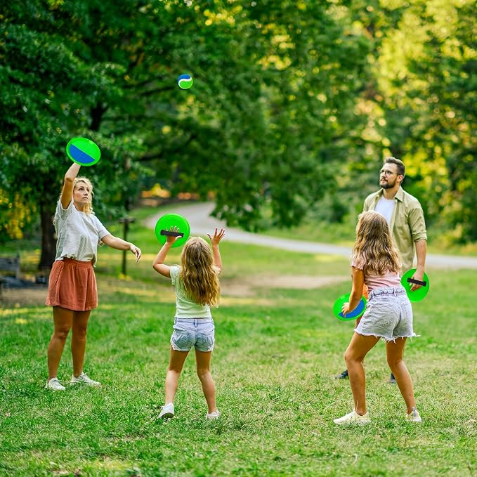 PlayZap Toss and Catch Ball Set - Outdoor Toys for Family Games - Outside Yard Pool Beach Flyball Game for 3 4 5 6 7 8+ Years Old Boys Girls - Classic Birthday Gift for Kids Youth Adults