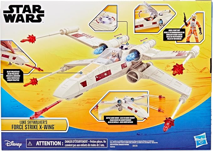 STAR WARS Epic World of Action Luke Skywalker's Force Strike X-Wing, 4-Inch Scale Action Figure & Vehicle, Toys for Boys & Girls Ages 4+ | 4-Inch Scale Action Figure & Vehicle, Toys for Boys & Girls Ages 4+