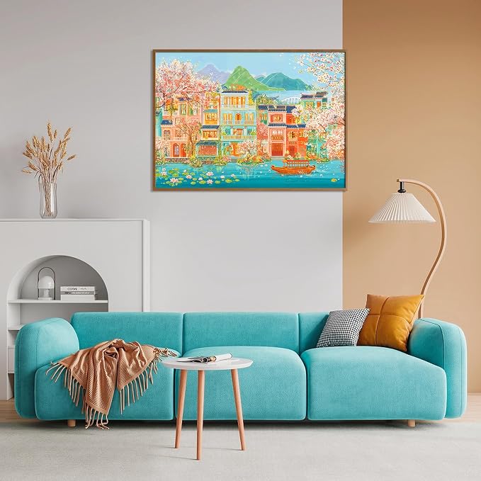 Puzzles for Adults 1000 Pieces, Jigsaw Puzzle for Adults, Fun Challenging Puzzle, Painted Boat Puzzles Game, Interlock Perfectly No Dust, Gifts for Father's Mother’s Day
