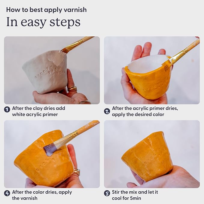 Sculpd 120 ml Air Dry Clay Glaze - Gloss, Scratch Resistant and Waterproof Pottery Glaze, Gloss Varnish for Air Dry Clay