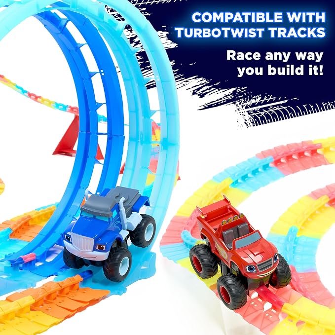 Blaze and Crusher Monster Turbo Truck Rechargeable 1:24 Racers Toy - Blaze and the Monster Machines Christmas & Birthday Gifts for Kids, Boys, and Girls 3-8