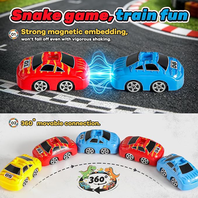 Remote Control Dinosaur Truck Toy Eats Cars for Kids 3-7 | RC Tyrannosaurus, 9 Mini Magnetic Cars, 2 Speed, 2.4G Rechargeable, Birthday Holiday Gift for Dino & RC Cars Lover