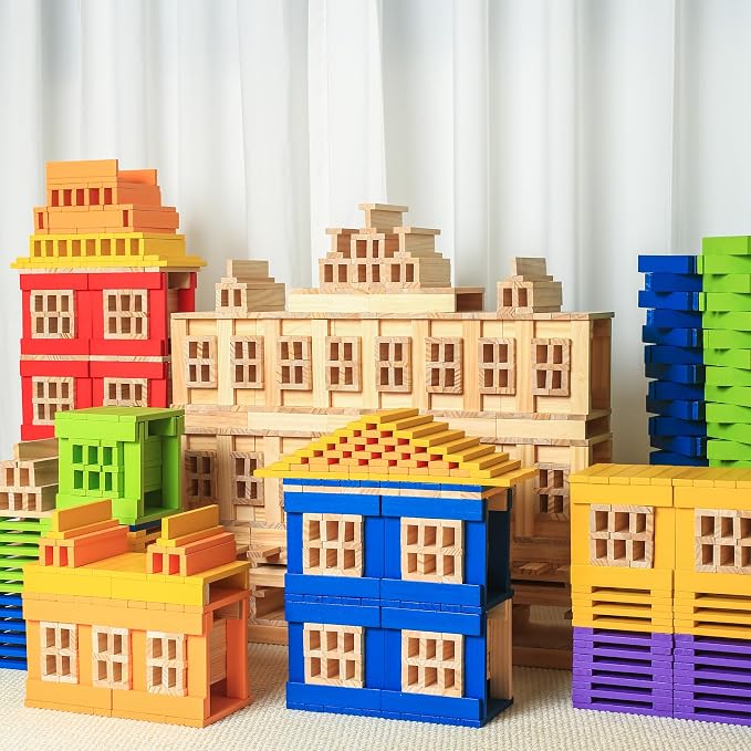 Giant Wooden Building Blocks for Kids& Classrooms - 32Pcs Extra Large Pine Construction Planks 19.7 in, Big Building Blocks Set for Outdoor & Indoor STEM Play, Jumbo Preschool Educational Toy (44 lbs)