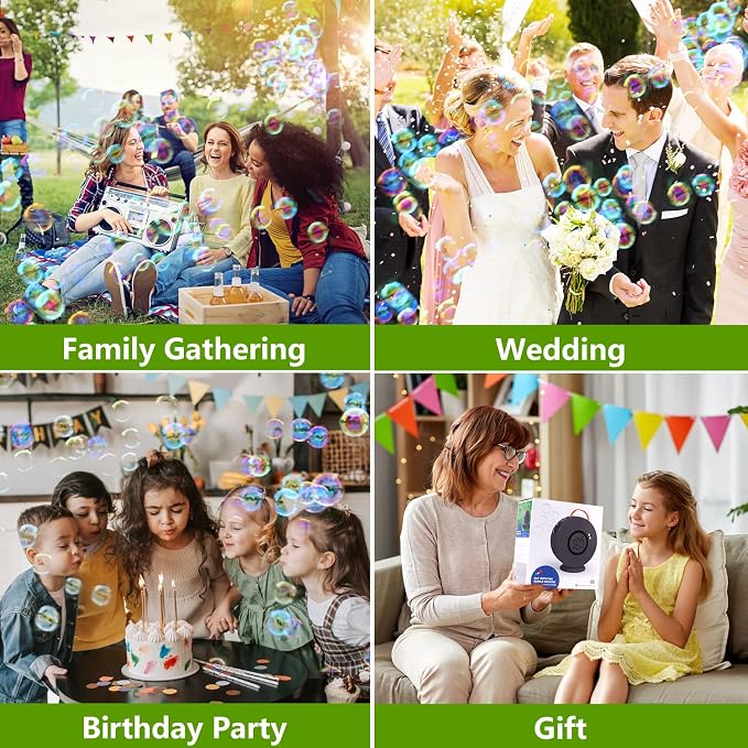 Bubble Machine for Kids Toddlers, 90° 360° Rotatable Automatic Bubble Blower 4000+ Bubbles/Min, Bubble Maker for 3 4 5 6 7 8 Year Old, Easter Christmas Birthday Outdoor Wedding Party Gifts
