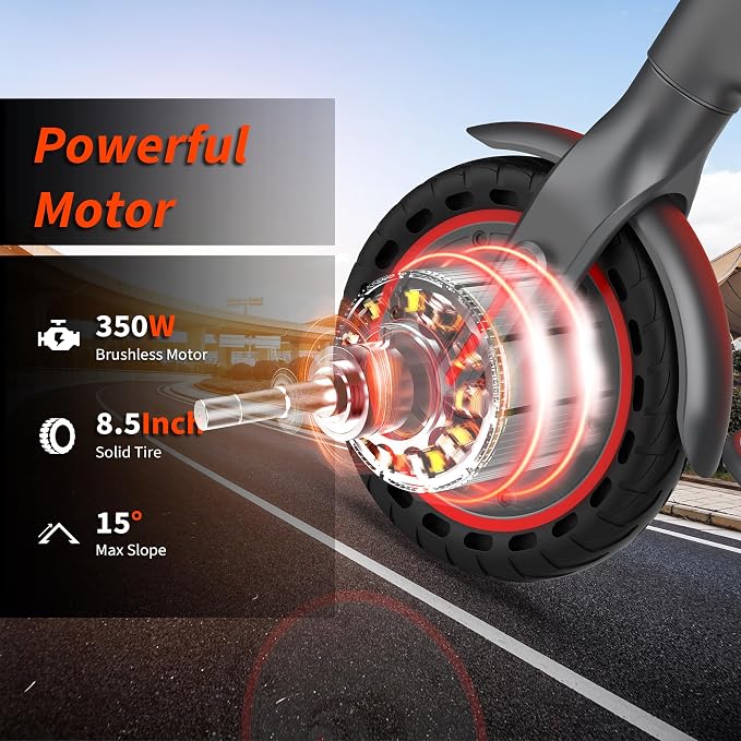 VOLPAM Electric Scooter, 350W/500W/800W/1000W/250W Powerful Motor & 19/22/ 9 MPH Top Speed, 16-28-10 Miles Long Range, Folding E Scooter Choice