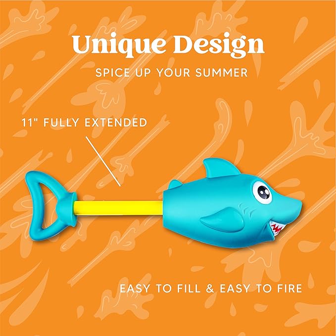 JOYIN 3 Pack Animal Water Guns for Kids, Assorted Colors, 7.5in Long, Easy to Fill and Shoot, Durable Plastic, Water Soakers for Kids Swimming Pool Beach Outdoor Activity Fighting Play Toys