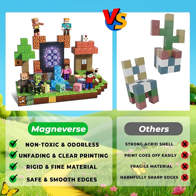 210 Pcs Magnetic Blocks - Magnetic Building Blocks Toys for Kids Ages 4-8, Magnet Cubes Stacking Classroom STEM Toys, Birthday Gift for 3+ Year Old Boys Girls (Patent Pending)
