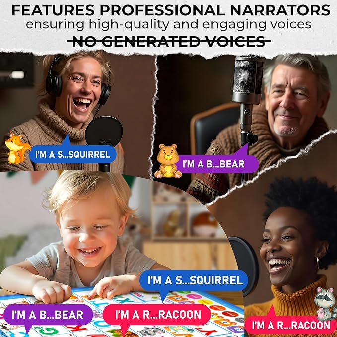 QUOKKA Educational Toys for Kids 5-7 Year Old - Vertical ABC Learning Wall Chart for Toddlers Age 3 4 6+ - Interactive Speech Therapy Poster Boy Girl - Autism Puzzle Game 8-10-12