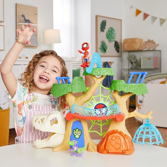 Spidey and HIS Amazing Friends Marvel Dino-Webs Treehouse Super Hero Playset