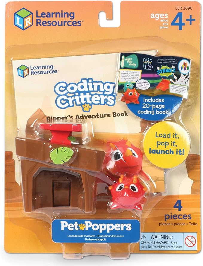 Learning Resources Coding Critters Go Pets Ripper the Dino - Robotics for Kids, STEM Programming, Scientific Building Toys, Engineering Gift Set, Games for Boys and Girls