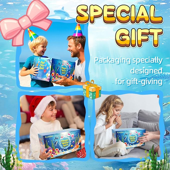 Magic Water Elf Toy Kit with 20 Magic Gels and 24 Molds, DIY Party Favors | Craft for Kids, Aqua Squishy Set, Birthday Gifts, Create Your Own Water Pets