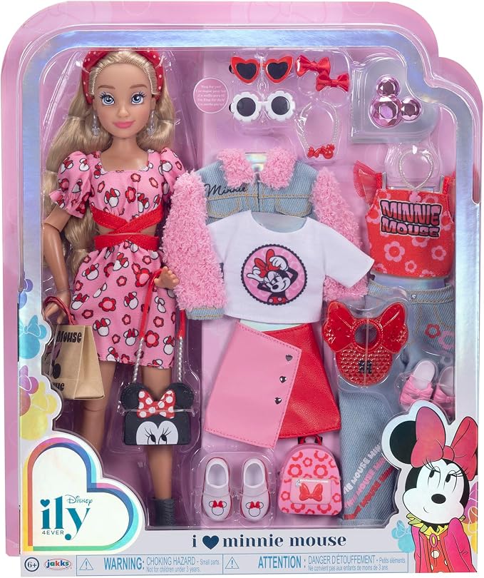 Disney ILY 4ever Fashion Dolls Inspired by Minnie 11.5" Tall with 13 Points of Articulation, Multi-Outfit Closet Set and a Glittery Mickey Ring for You! [Amazon Exclusive]