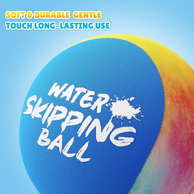 Water Skipping Ball Pool Ball Water Toy, 3 Pack Water Ball Ink-Splashed Colorful Skip Balls for Lake, Summer Beach Swim Toys Games for Boys Teens Kids and Adult Games