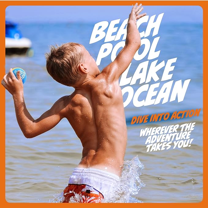 HydroSport Skipping Water Balls - Pool Ball - Beach Toys for Kids Ages 8-12 - Lake Skip, Skee, Fly Swimming Game Adults, Boys, Teens, & Family - Water Toy for Kid - Cool Fun Summer
