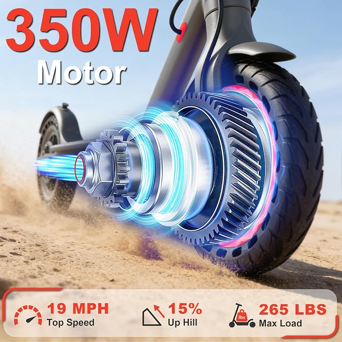 VOLPAM Electric Scooter, 350W/500W/800W/1000W/250W Powerful Motor & 19/22/ 9 MPH Top Speed, 16-28-10 Miles Long Range, Folding E Scooter Choice