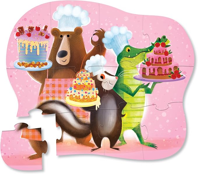 Crocodile Creek Pre-School Jigsaw Puzzle, 12 Piece for Kids 2 Years and Up, Heavy-Duty Square Box for Storage, Finished Puzzle Size 12 x 19 inches, Sweet Treats