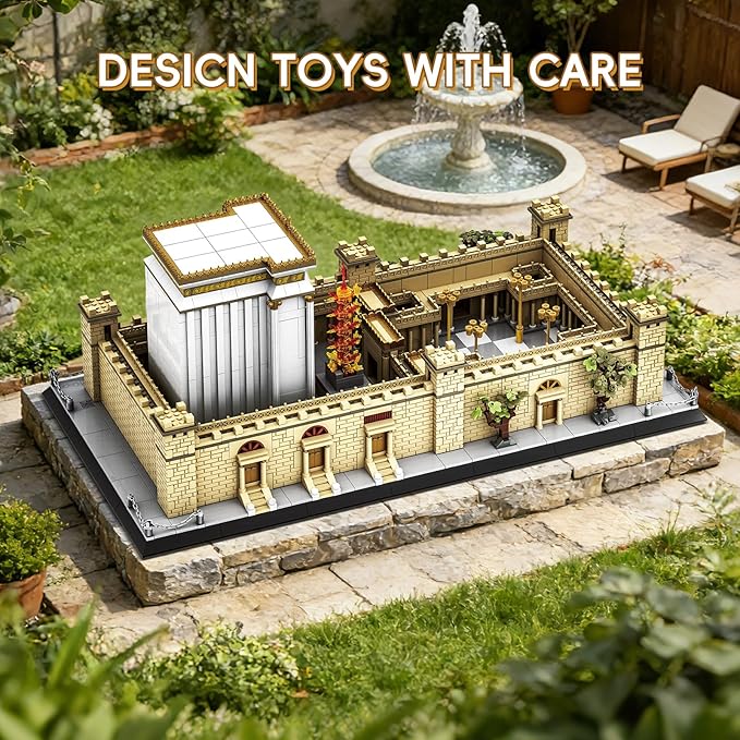 Jerusalem Temple Building Blocks Sets Judaism Architecture Building Toys Solomon’s Holy Temple Model Toys Judaica & Christian Bible Gift for Adults Teens 3233 PCS