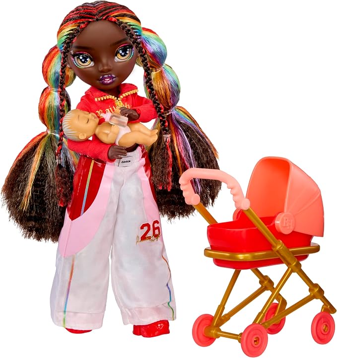 Rainbow High Jr. High Bestie Babysitters – Iris Bow, 9” Fashion Doll