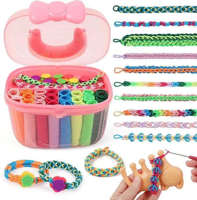 IQBOX Bracelet Making Kit Crafts for Girls 8-12 Birthday Gifts, 1000+ New Bands