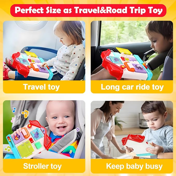 Musical House Busy Board for Toddlers 1-3, 9-in-1 Activity Toy | Light-Up House with Music, Fine Motor & Screen-Free Toddler Play, Activity learning Toys for 1 + Year Old