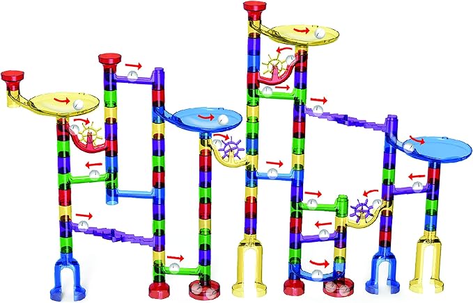 Marble Mania 162 Piece Marble Run Plus Storage Tub for Kids 4-8 Year Old | Storage Tub Included, 162 Pieces, Construction Toys, Educational STEM Toys For 4+ Year Olds