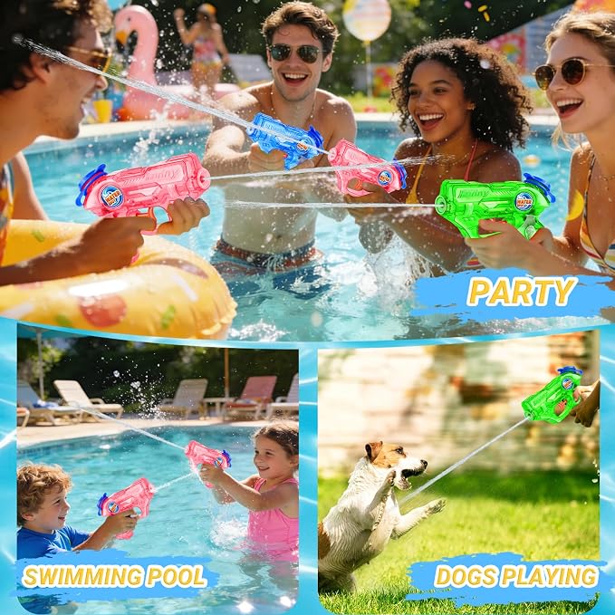 Water Gun for Kids Toddler: 6 Pack Mini Water Guns Squirts Small Soaker Pistol Super Blasters with Trigger for Boys Girls Summer Swimming Pool Beach Water Outdoor Fighting Party Bath Ideas Gift Toys