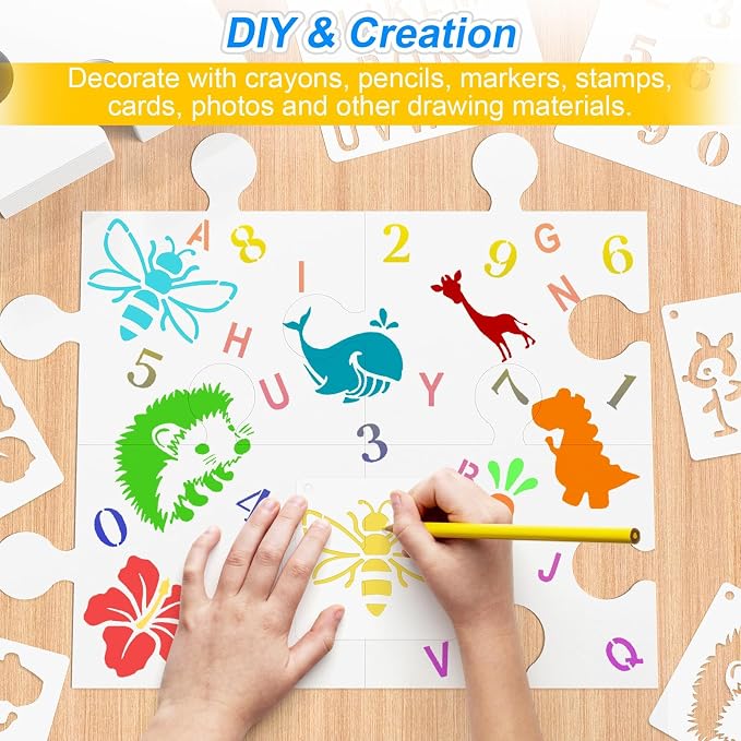 95 Pcs Blank Puzzle Pieces to Draw on, Make Your Own Puzzle Jigsaw, Large White Blank Puzzles Piece Bulks DIY Cardboard Jigsaws for Drawing, Coloring, Classroom & Crafts Project (95, 9 X 8 Inches)