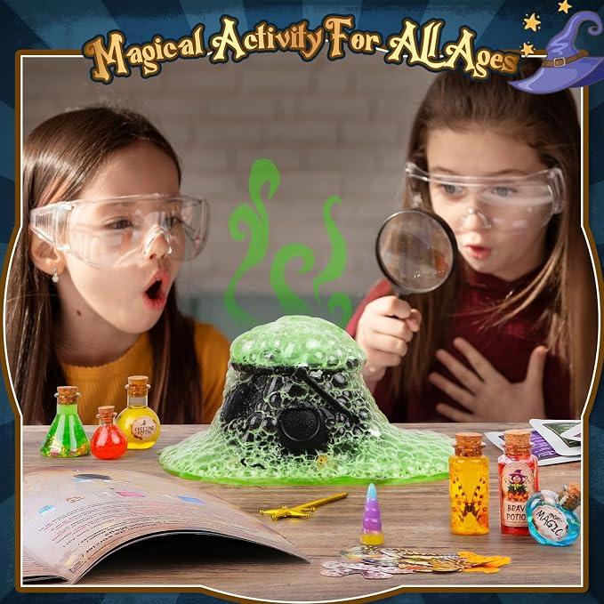 Alritz Science Potion Kits for Kids - 23 Magic Mix Potion Bottles, Witches Cauldron, Birthday Party Decorations Gifts Toys for Boys Girls 8 9 10 11+ Years Old