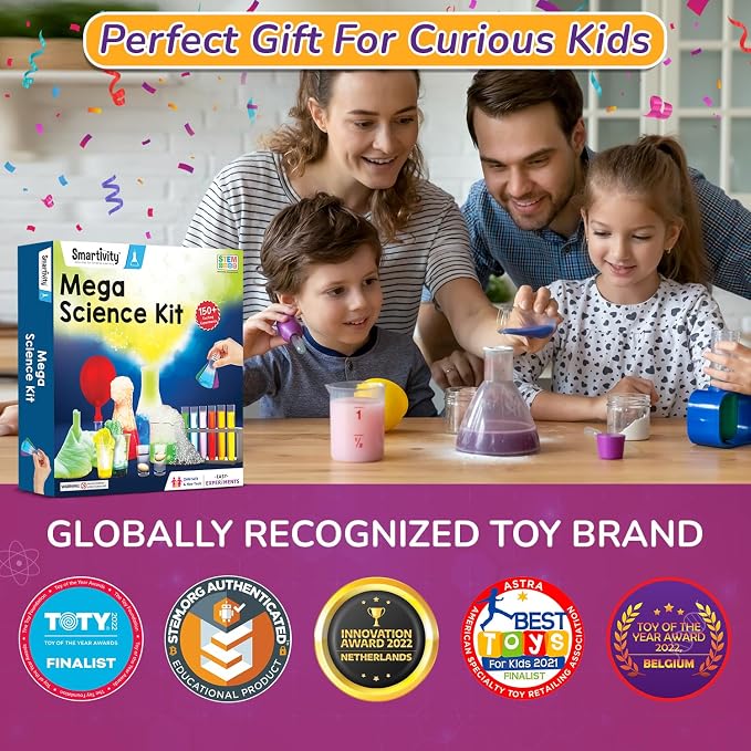 Smartivity Legendary Mega 150 Science Experiment Kit for Kids, Smart Birthday Gifts, Educational Science Experiments for Boys & Girls, STEM Toys for Learning & Fun for Age 6, 7, 8, 9, 10, 11, 12,14